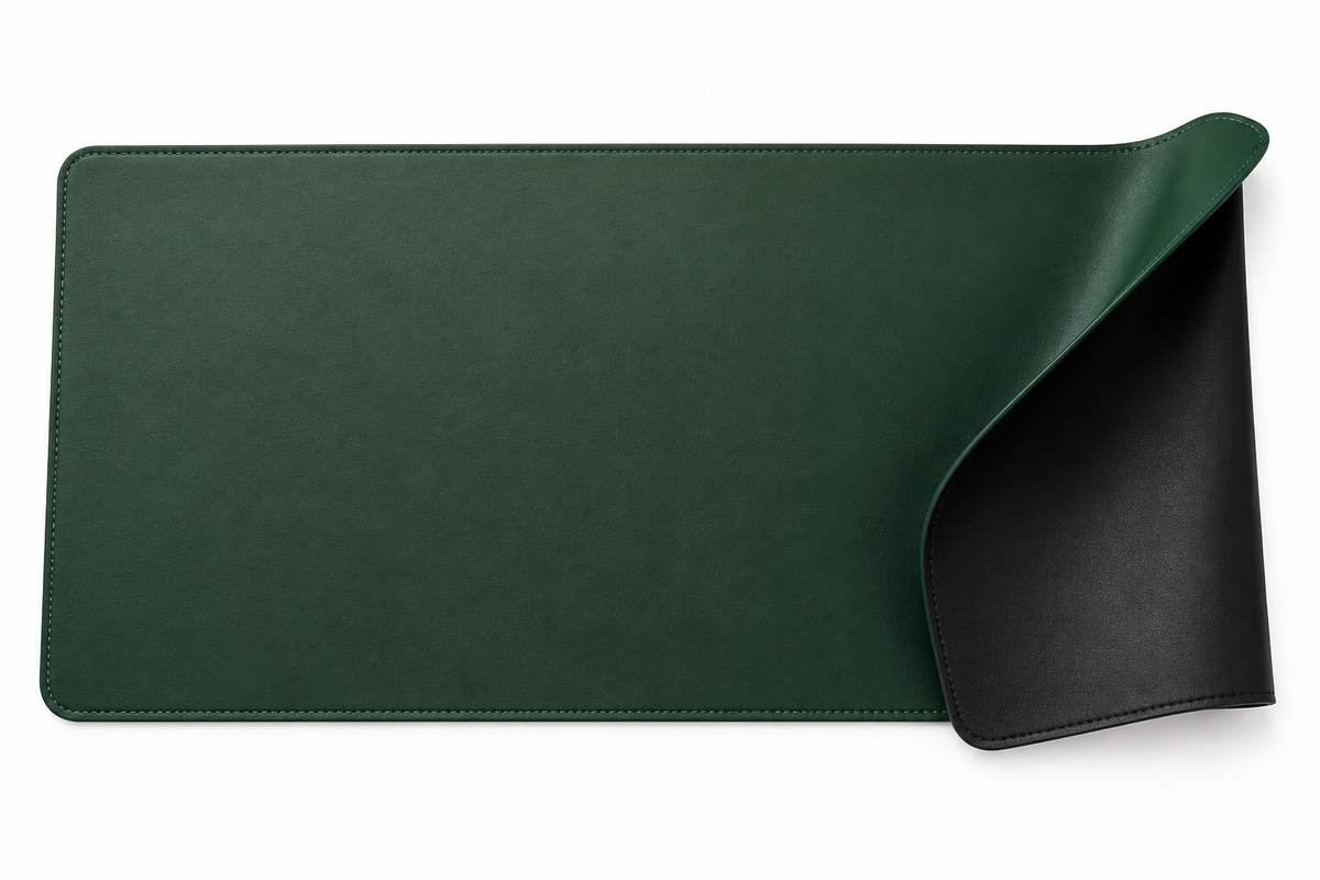 Station Gear Reversible Desk Pad hero shot showing both sides